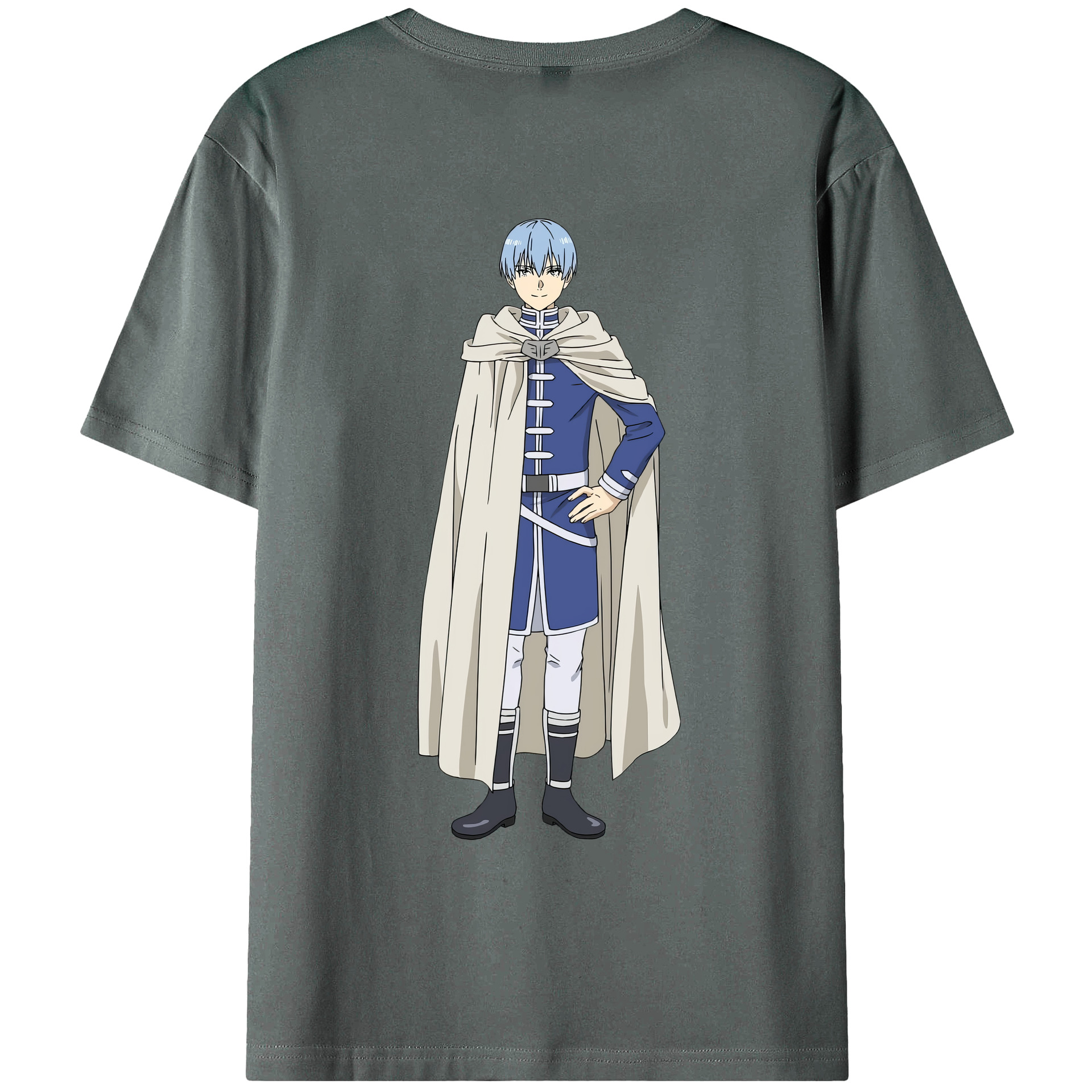 （画像用） 葬送のフリーレン Frieren 綿100％ メンズ半袖Tシャツ（バックプリント） 通気性